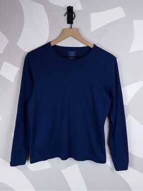 L.L. Bean 100% Supima Cotton Long Sleeve T-Shirt in Navy | M